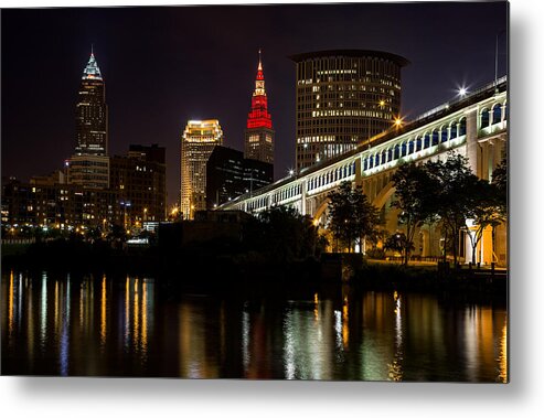 Sports Metal Print featuring the photograph Wine And Gold In Cleveland by Dale Kincaid