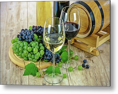Wine Metal Print featuring the painting Wine Tasting by Harry Warrick