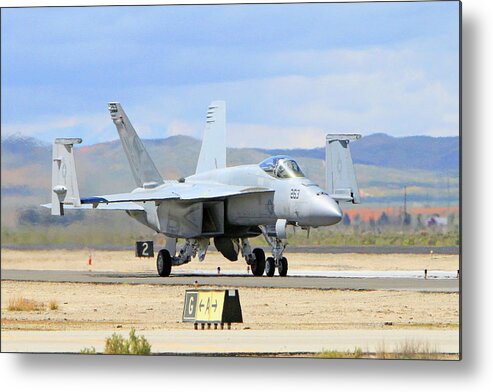 F/a-18 Metal Print featuring the photograph Wings Folded by Shoal Hollingsworth