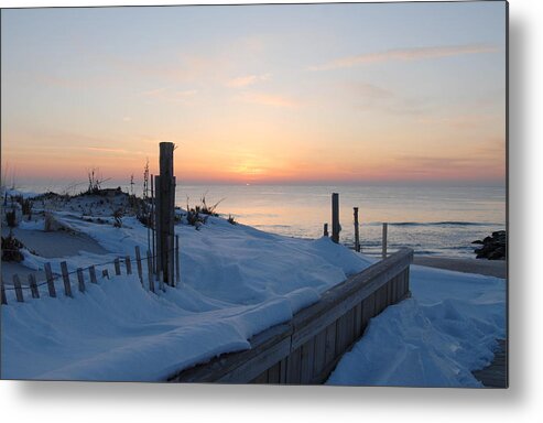 Ocean Snow Metal Print featuring the photograph Winter 28 by Joyce StJames