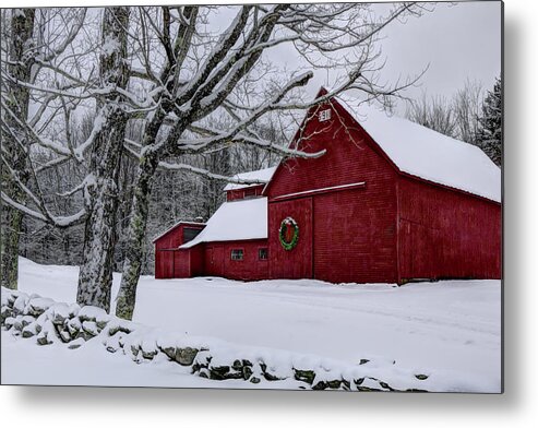 Winter Metal Print featuring the photograph Winter Barn by White Mountain Images