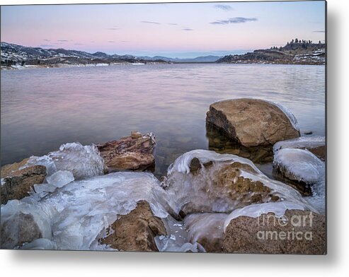 Colorado Metal Print featuring the photograph Winter Dawn Over Mountain Lake by Marek Uliasz
