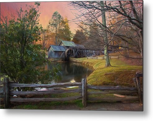 Mill Metal Print featuring the photograph Winter Morning At Mabry Mill by Amy Jackson
