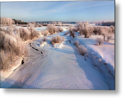 Victor Kovchin Metal Print featuring the photograph Winter on Swan River. Russia by Victor Kovchin