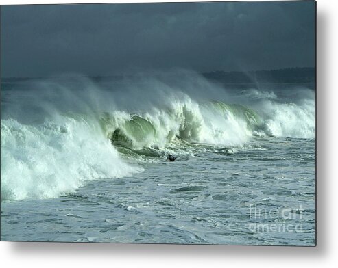 Monterey Metal Print featuring the photograph Winter Surf on Monterey Bay by Charlene Mitchell