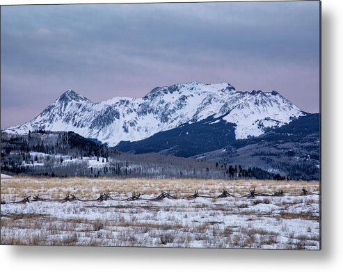 Mountain Metal Print featuring the photograph Wintry Mountain After Sunset by Denise Bush