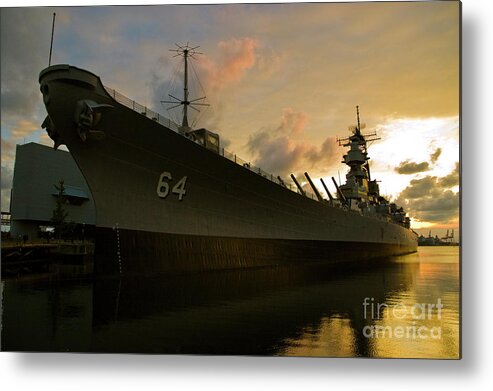 Bb-64 Metal Print featuring the photograph Wisconsin at Nauticus by Tim Mulina
