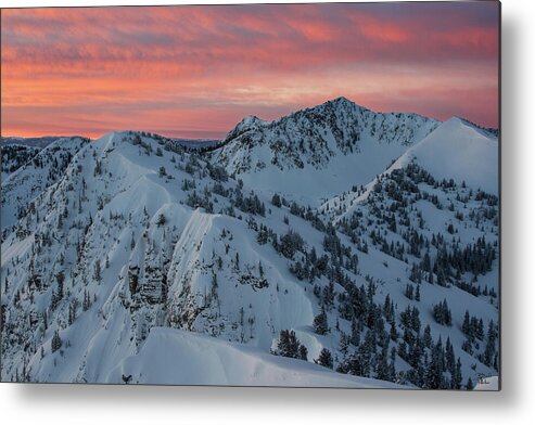 Utah Metal Print featuring the photograph Wolverine Cirque Sunrise - Little and Big Cottonwood Canyons by Brett Pelletier