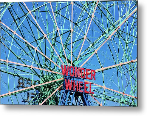 Amusement Metal Print featuring the photograph Wonder Wheel by Jerry Fornarotto