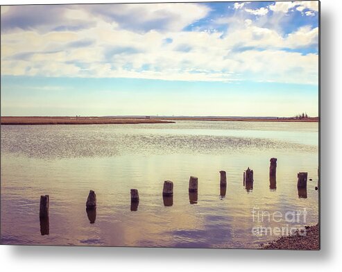 Colleen Kammerer Photography Metal Print featuring the photograph Wood Pilings in Still Water by Colleen Kammerer