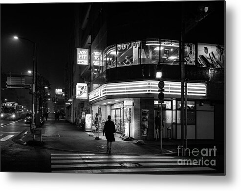 People Metal Print featuring the photograph Workout the Night, Tokyo Japan by Perry Rodriguez