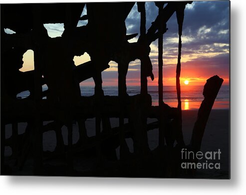 Peter Iredale Shipwreck Metal Print featuring the photograph Wreck of the Peter Iredale by Marty Fancy