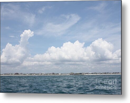 Wrightsville Nc As Seen From The Atlantic Ocean Metal Print featuring the photograph Wrightsville Nc As Seen From The Atlantic Ocean by John Telfer