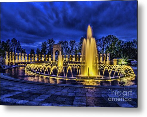 Washington Metal Print featuring the photograph WWII Memorial at Night by Nick Zelinsky Jr