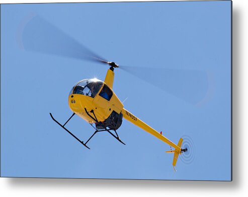 Helicopter Metal Print featuring the photograph Yellow Helicopter by Dart Humeston