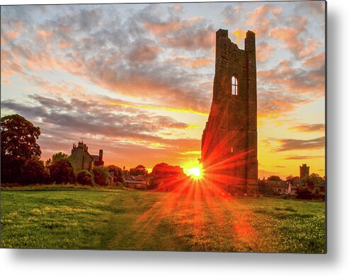 Sunset Metal Print featuring the photograph Yellow Steeple Star by Joe Ormonde