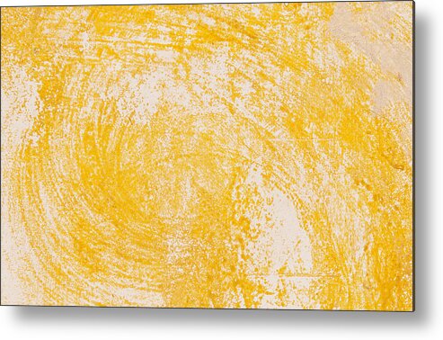 Abstract Metal Print featuring the photograph Yellow textured wall background by Michalakis Ppalis