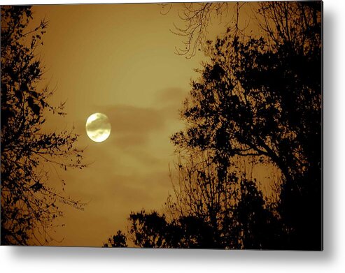 Moon Metal Print featuring the photograph Yesteryears Moon by DigiArt Diaries by Vicky B Fuller