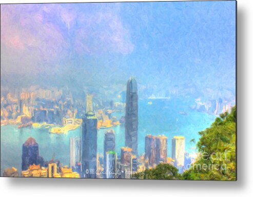 Hong Kong Metal Print featuring the painting You can leave Hong Kong by Chris Armytage