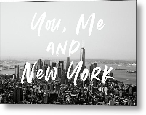 New York Metal Print featuring the mixed media You Me and New York- Art by Linda Woods by Linda Woods