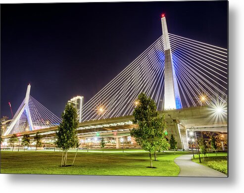 America Metal Print featuring the photograph Zakim Bridge by Val Black Russian Tourchin