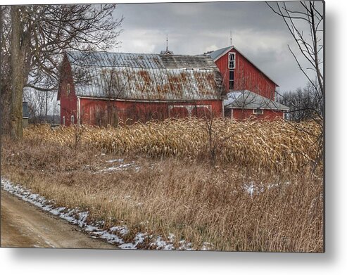 Barn Metal Print featuring the photograph 0248 - Edward Road Reds by Sheryl L Sutter