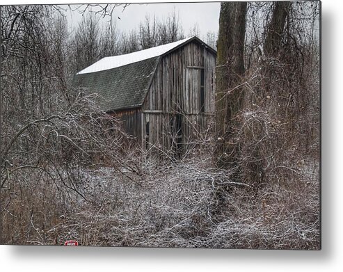 Barn Metal Print featuring the photograph 0263 - Saginaw Road Grey by Sheryl L Sutter