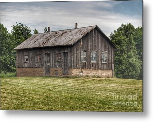 Barn Metal Print featuring the photograph 0302 - West Tuscola Road Grey Shack I by Sheryl L Sutter