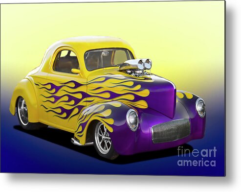 1941 Willys Coupe Metal Print featuring the photograph 1941 Willys Coupe 'Pro Street' by Dave Koontz