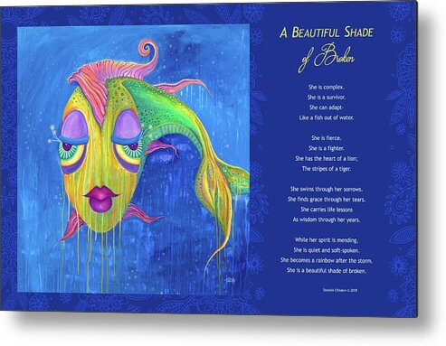 Fish Metal Print featuring the digital art A Beautiful Shade of Broken by Tanielle Childers