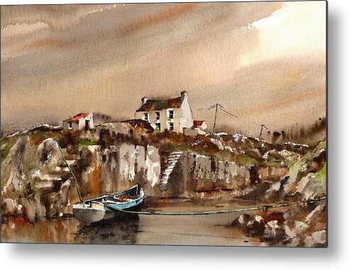 Gaeltacht Metal Print featuring the painting An Cuan Caol, Connemara, Galway #2 by Val Byrne