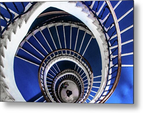 Spiral Staircase Metal Print featuring the photograph Blue Heaven #1 by Tito Slack