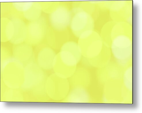 Yellow Metal Print featuring the photograph Blurred Sparkles #1 by Emrah Turudu