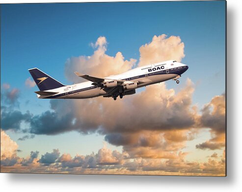 Boac Boeing 747 Metal Print featuring the digital art Boeing 747-436 - BOAC #1 by Airpower Art