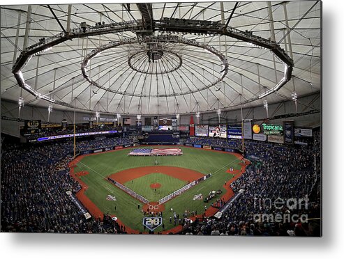 American League Baseball Metal Print featuring the photograph Boston Red Sox V Tampa Bay Rays #1 by Mike Ehrmann