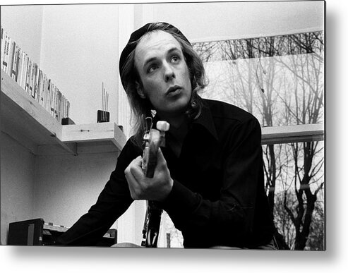 Producer Metal Print featuring the photograph Brian Eno At Home #1 by Erica Echenberg