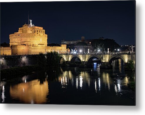 Italy Metal Print featuring the photograph Castel Sant Angelo by night #1 by Robert Grac