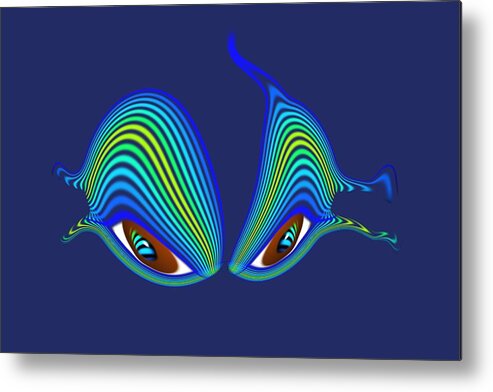 Cat Metal Print featuring the digital art Cats Eyes #1 by Charles Stuart