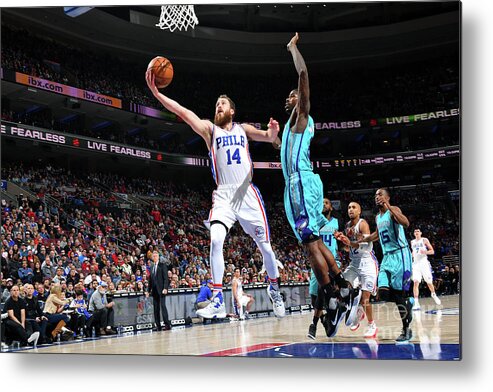 Nba Pro Basketball Metal Print featuring the photograph Charlotte Hornets V Philadelphia 76ers by Jesse D. Garrabrant