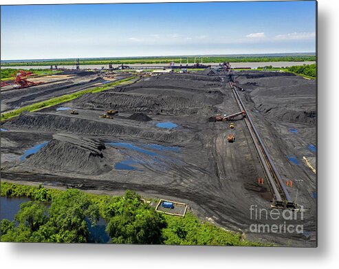 Davant Metal Print featuring the photograph Coal And Coke Shipping Terminal by Jim West/science Photo Library