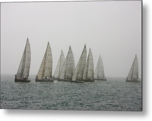 Teamwork Metal Print featuring the photograph Competitive Sailing In Key West #1 by Schedivy Pictures Inc.