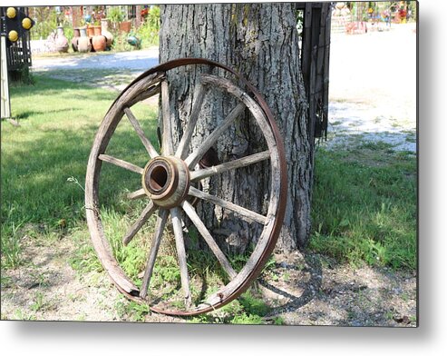 Wheel Metal Print featuring the photograph Don't Mind the Scars #1 by Michiale Schneider