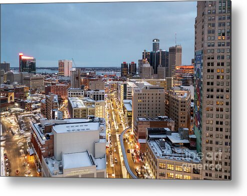 Detroit Metal Print featuring the photograph Downtown Detroit #1 by Jim West/science Photo Library
