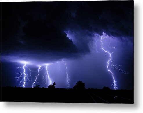 Lightning Metal Print featuring the photograph Fingers Of God #1 by Christian Skilbeck