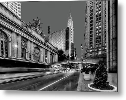 Chrysler Building Metal Print featuring the photograph Grand Central, The Chriysler Building And Pershing Square #1 by Susan Candelario