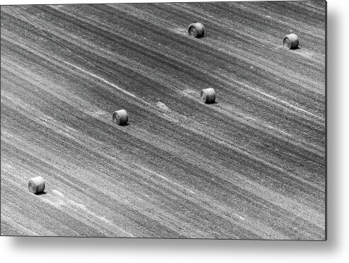 Five Metal Print featuring the photograph Hay Bales #1 by Hillis Creative