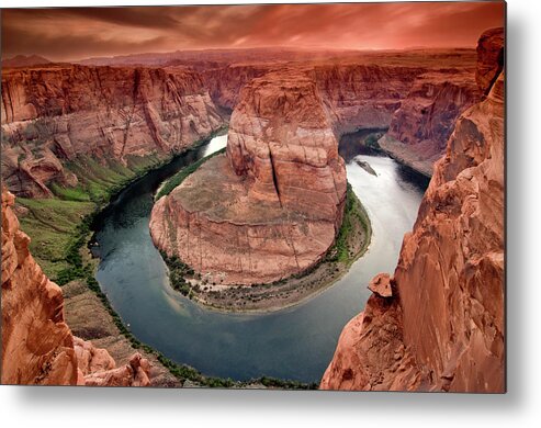 Scenics Metal Print featuring the photograph Horseshoe Bend At Sunset #1 by Russell Burden