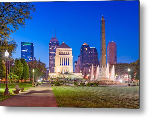 Landscape Metal Print featuring the photograph Indianapolis, Indiana, Usa War #1 by Sean Pavone