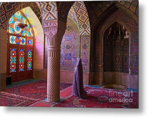Arch Metal Print featuring the photograph Iran, Shiraz, Nasir Al Molk Mosque #1 by Tuul & Bruno Morandi
