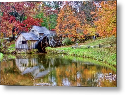 Mabry Mill Metal Print featuring the photograph Mabry Mill in Autumn by Joan Bertucci